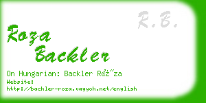 roza backler business card